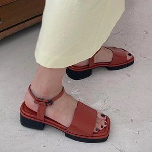 Shop-Peché "Danny" Platform Sandal Chestnut NWT Size 8/40